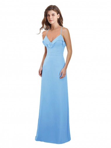 Sweetheart Long Soft Chiffon Periwinkle Sleeveless Bridesmaid Dress Darwin