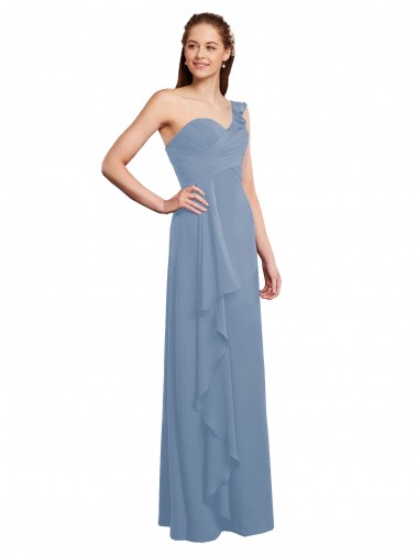 Sweetheart Long Chiffon Dusty Blue Sleeveless Formal Dress / Bridesmaid Dress Darwin