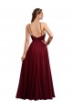 Halter Neck Long Chiffon Burgundy Sleeveless Bridesmaid Dress / Evening Dress Darwin