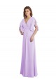 V-Neck Long Soft Chiffon Lilac Split Sleeves Bridesmaid Dress Darwin