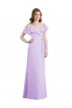 V-Neck Long Soft Chiffon Lilac Cold Shoulder Bridesmaid Dresses Darwin