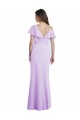 V-Neck Long Soft Chiffon Lilac Cold Shoulder Bridesmaid Dresses Darwin