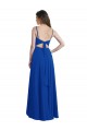 Spaghetti Straps Long Soft Chiffon Royal Blue Sleeveless High Low Bridesmaid Dress Darwin