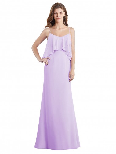 Scoop Neck Long Chiffon Lilac Sleeveless Bridesmaid Dress / Evening Dress Darwin