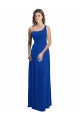 One Shoulder Long Soft Chiffon Royal Blue Sleeveless Bridesmaid Dress Darwin