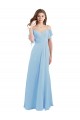 Sweetheart Long Soft Chiffon Light Sky Blue Cold Shoulder Bridesmaid Dress Darwin