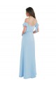 Sweetheart Long Soft Chiffon Light Sky Blue Cold Shoulder Bridesmaid Dress Darwin