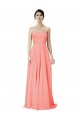 Strapless Long Soft Chiffon Peach Sleeveless Bridesmaid Dress Darwin