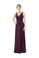 V-Neck Long Soft Chiffon & Lace Grape Sleeveless Bridesmaid Gown Darwin