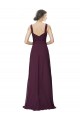 V-Neck Long Soft Chiffon & Lace Grape Sleeveless Bridesmaid Gown Darwin
