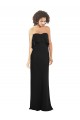 Strapless Long Soft Chiffon Black Sleeveless Bridesmaid Dress Darwin