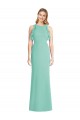 Jewel Neck Long Soft Chiffon Jade Sleeveless Bridesmaid Dress Darwin