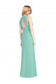 Jewel Neck Long Soft Chiffon Jade Sleeveless Bridesmaid Dress Darwin