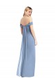Off the Shoulder Long Soft Chiffon Dusty Blue Sleeveless Semi Formal Evening Dress / Bridesmaid Dress Darwin