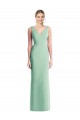 V-Neck Long Soft Chiffon Mint Green Sleeveless Bridesmaid Dress Darwin