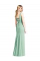 V-Neck Long Soft Chiffon Mint Green Sleeveless Bridesmaid Dress Darwin