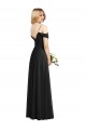 Spaghetti Straps Long Soft Chiffon Black Cold Shoulder Semi Formal Evening Dress / Bridesmaid Dress Darwin
