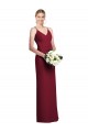V-Neck Long Soft Chiffon Burgundy A-Line Sleeveless Formal Dress / Bridesmaid Dress Darwin