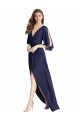 V-Neck Long Soft Chiffon Dark Navy Sleeveless Semi Formal Evening Dress / Bridesmaid Dress Darwin
