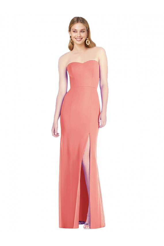 Strapless Long Soft Chiffon Desert Rose Sleeveless Bridesmaid Dress Darwin