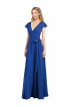 V-Neck Long Lxue Chiffon Royal Blue Flutter Sleeves Bridesmaid Dress Darwin