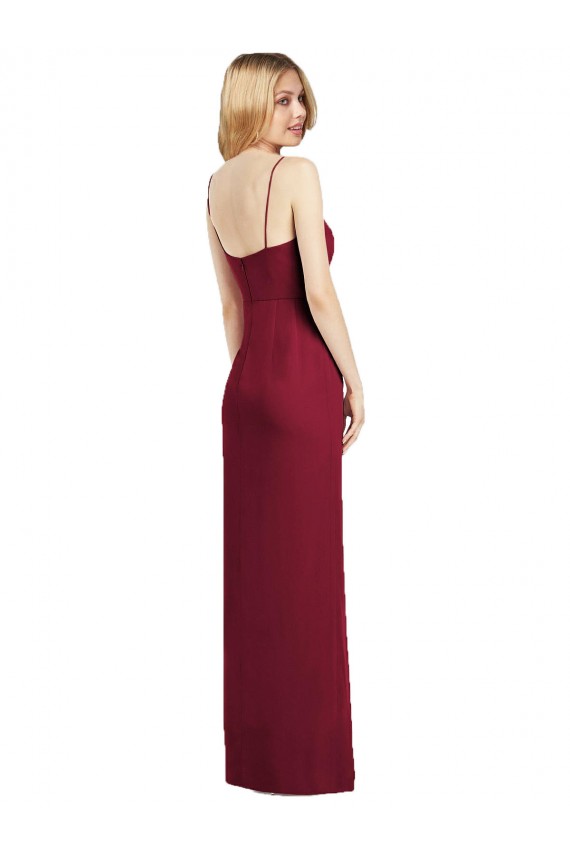 V-Neck Long Soft Chiffon Coral Sleeveless Formal Dress / Bridesmaid Dress Darwin