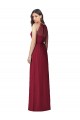 Halter Neck Long Soft Chiffon Burgundy Trumpet Sleeveless Bridesmaid Dress Darwin
