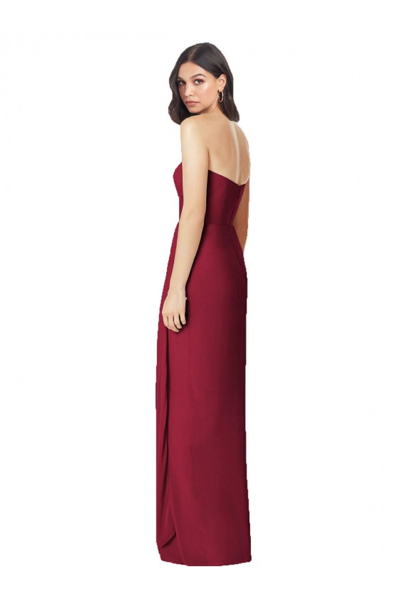 Strapless Long Soft Chiffon Olive Green Sleeveless Bridesmaid Dress Darwin