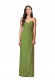 Strapless Long Soft Chiffon Olive Green Sleeveless Bridesmaid Dress Darwin