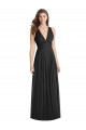 V-Neck Long Soft Chiffon Black Sleeveless Bridesmaid Dress Darwin