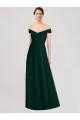 V-Neck Long Soft Chiffon Ever Green Sleeveless Formal Dress / Bridesmaid Dress Darwin