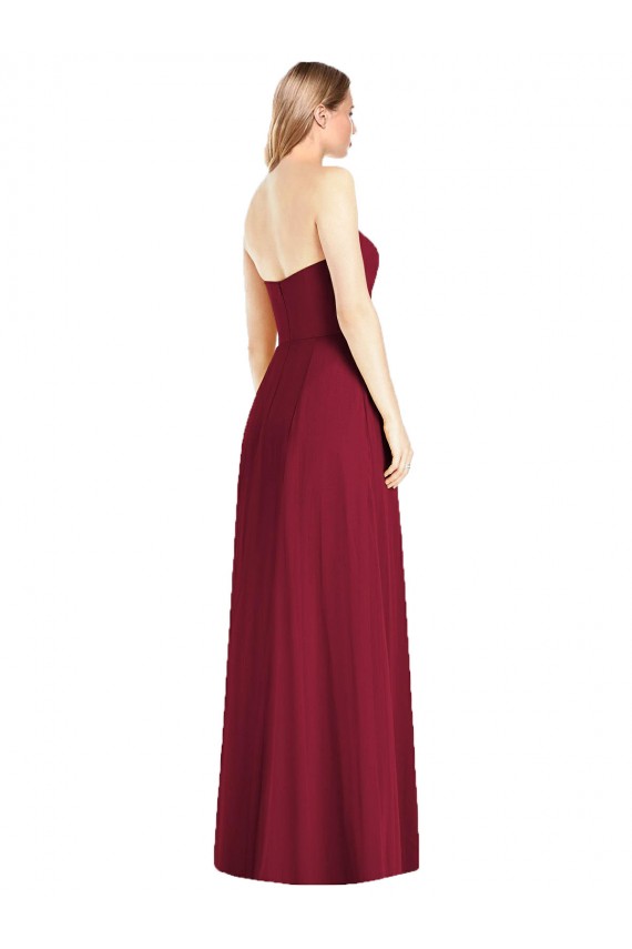 Strapless Long Soft Chiffon Hot Pink Sleeveless Semi Formal Evening Dress / Bridesmaid Dress Darwin