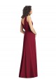 V-Neck Long Chiffon Hunter Sleeveless Wedding Party Dress Darwin