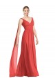 V-Neck Long Soft Chiffon Firecracker Sleeveless Bridesmaid Dress Darwin
