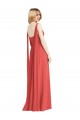 V-Neck Long Soft Chiffon Firecracker Sleeveless Bridesmaid Dress Darwin