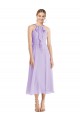 Halter Neck Tea length Soft Chiffon Lilac Sleeveless Prom Dress / Bridesmaid Dress Darwin