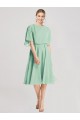 Knee Length Soft Chiffon Mint Green Flutter Sleeves Bridesmaid Dress Darwin