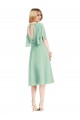 Knee Length Soft Chiffon Mint Green Flutter Sleeves Bridesmaid Dress Darwin