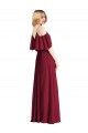 V-Neck Long Chiffon Royal Blue Cold Shoulder Bridesmaid Dress Darwin