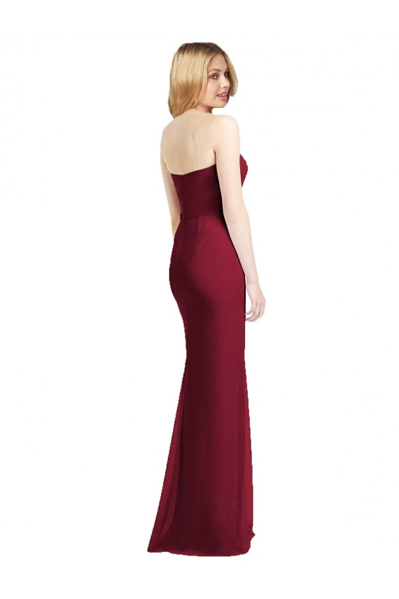 Strapless Long Soft Chiffon Hunter Sleeveless Bridesmaid Dress Darwin