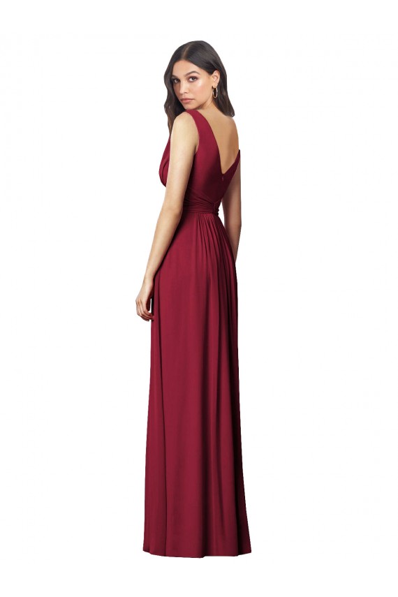 V-Neck Long Soft Chiffon Royal Blue Sleeveless Semi Formal Evening Dress / Bridesmaid Dress Darwin