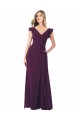 V-Neck Long Soft Chiffon Grape Cap Sleeves Formal Dress / Bridesmaid Dress Darwin