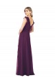 V-Neck Long Soft Chiffon Grape Cap Sleeves Formal Dress / Bridesmaid Dress Darwin