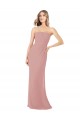 Strapless Long Soft Chiffon Dusty Pink Sleeveless Bridesmaid Dress Darwin