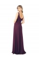 V-Neck Long Floor Length Chiffon Grape Sleeveless Bridesmaid Dress Darwin