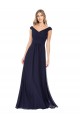 Off the Shoulder Long Soft Chiffon Dark Navy Sleeveless Evening Dress / Bridesmaid Dress Darwin