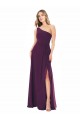 One Shoulder Long Soft Chiffon Grape Sleeveless Formal Dress / Bridesmaid Dress Darwin