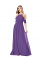 High Neck Long Soft Chiffon Plum Purple Cold Shoulder Bridesmaid Dress Darwin