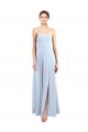 Strapless Long Soft Chiffon Light Sky Blue Sleeveless Bridesmaid Dress Darwin