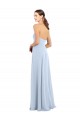 Strapless Long Soft Chiffon Light Sky Blue Sleeveless Bridesmaid Dress Darwin